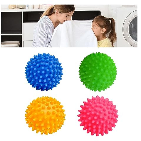 4er Set Trocknerbälle, wiederverwendbare Trocknerbälle,Waschmaschinenwaschbälle, flauschige Waschbälle, Trocknerbälle für Trockner und Wäschetrockner, hocheffiziente Waschmaschinen-Trocknerbälle