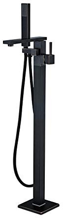 Robinet de baignoire chromé noir, robinet sur pied, mitigeur de douche, mitigeur de douche, robinet de bain-douche, mitigeur de baignoire-douche, bronze noir