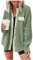 SHE.White Schlupfjacke Damen Blouson Jacke Damen Regen Mantel Strickjacke Damen Weiß Blazer Strick Oversized Hoodie Jacke Winterjacke Ski Jacken Mädchen(1-Green, S)