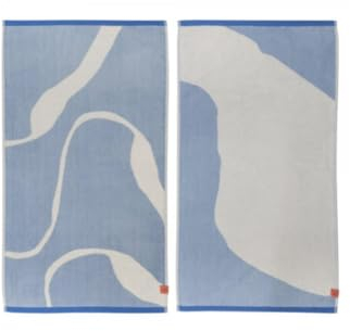 Mette Ditmer NOVA ARTE Towel, 2-Pack W50 x L90 cm Light Blue/Off-White [Set]
