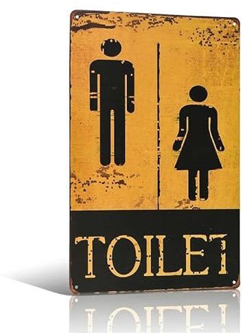 ABCDEFG - Divertente cartello – Toilette Retro Classic Garage Metal – Bar Signs for Home Bar – Man Cave Sign | Metal Signs Vintage UK | Metal Signs | Funny Metal Signs