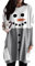 OMZIN Damen Herbst Plus Größe Rundhalsausschnitt Pullover Lässig Lose Langarm Sweatshirt Tops mit Taschen Grau Schneemann S