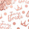 BETESSIN JGA Konfetti Rosegold - 150 Stück JGA Streudeko mit Team Bride, Krone und Punkt Design - Team Bride Tischdekoration für Junggesellinnenabschied, Bachelorette Party, JGA Deko Frauen