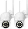 eudic 4MP 2K Security Camera Outdoor, 2.4G/5G WiFi Wired,CCTV Camera with Pan-Tilt 360° View, 20M Infrared/Color Night Vision, Motion Detection & Auto Track, 2 Way Audio (1 Pack) (2 Pack)