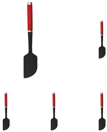 KitchenAid Silicone Spatula, Heat Resistant Flexible Bowl Scraper Silicon Spatula Kitchen Utensils – Empire Red (Pack of 5)
