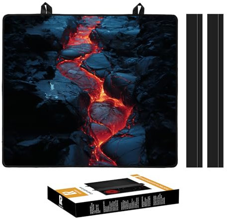 KitchenRaku Hob Cover, Electric Hob Covers, Ceramic Hob Covers, Induction Hob Covers, Glass Hob Covers, 61x53cm Hob Covers for Electric Cookers to Protect from Scratches (Flowing Lava Pattern)