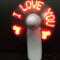 PLGEBR Ventola USB con display a LED, alimentata a batteria, ventola con orologio I Love You, ventilatore programmabile con luce LED RGB flessibile fai da te per PC portatile notebook desktop