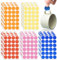 QOWUXHZ 480 Stück Bunte Sticker Punkte Runde 30 Mm Punktaufkleber Selbstklebende Markierungspunkte Wasserdicht Klebepunkte Aufkleber Kleine Farbkodierung Etiketten Mehrfarbig