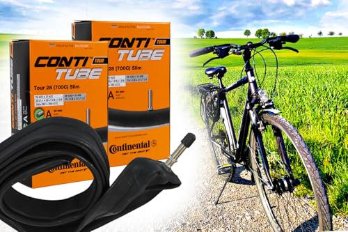 2 Fahrradschlauch Continental Tour 28 Zoll Slim, 28-37/622-642, 700C Autoventil, Schrader AV 40mm - 28-622 - 37-622 I 28-630 - 32-630