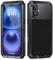 Focusor für iPhone 16 Hülle Metall,Handyhülle für iPhone 16 360 Grad Outdoor Stoßfest Heavy Duty Komplett Panzerhülle,iPhone 16 Schutzhülle Staubdicht Robust Armor Case mit Displayschutz,Schwarz