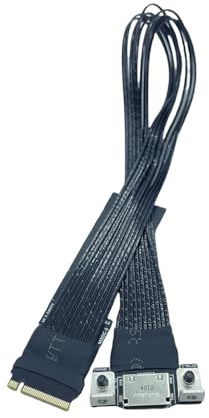 JMT Câble d'extension M.2 NVMe M Key vers Oculink 4i / SFF8611 PCIe4.0 X4 Gen3 4 compatible avec T10/SAS-4 SFF-8612 (10 cm)