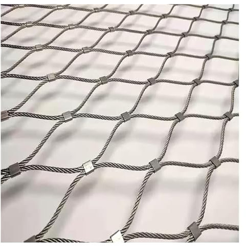 Wzmazingly 304 Edelstahl-Seilnetz, Flexibel Gartenzaun Mesh, Masche 8cm Geländer Sicherheitsnetz Pflanzen-Kletternetz(0.6x8m)