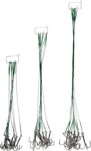 Storfisk fishing & more 30 Stahlvorfächer (15 cm, 20 cm, 25 cm) mit Drilling zum Raubfischangeln