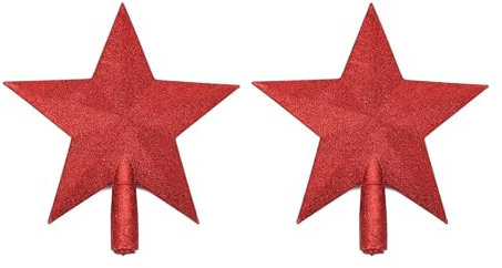Juego de 2 adornos para árbol de Navidad, diseño de estrella brillante para decoración de árbol de Navidad