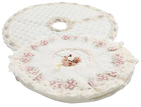 Zerodeko 2pcs Lace Electric Fan Protector Set Washable Dustproof Covers for Pedestal Fans Base Cover Elegant for Home Decor