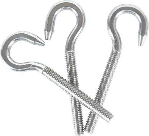 HVDHYY M4 304 Edelstahl-Hakenschraube Haken Bolzen Schraube Ringe mit einem runden Hakenschraube Verlängerte Schraube Packung mit 10 Stück