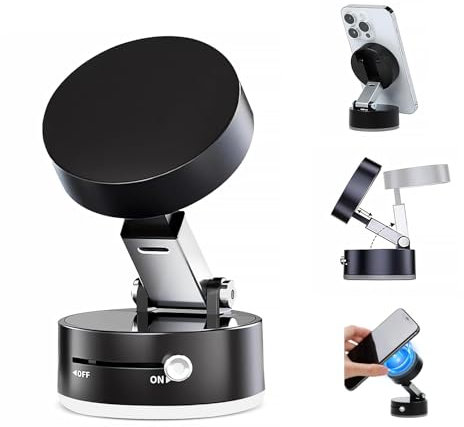 nnOuOnn Vacuum Magnetic Phone Holder, Foldable and Retractable Magnetic Suction Phone Holder, 360°Rotatable Vacuum Magnetics Phone Stand, for Car/Mirror/Gym/Kitchen/Office/Smooth Surface