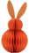 XXL Deko-Hänger Honeycomb, Papier Honeycomb, Papier - Osterdeko, Wabenhase aus Seidenpapier, Osterhase aus Papier/Pappe in orange, magnetisch, Lieferumfang 1 Stück, L/B/H 16 x 16 x 30 cm.
