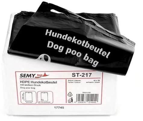 Hundekotbeutel, schwarz, mit weißem Druck, 2.000 Stück