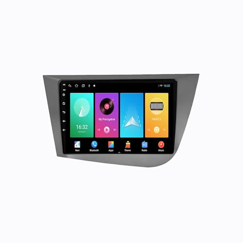 Android 13 2 DIN Pantalla Táctil Radio 9 Coche Pantalla para Seat Leon 2 MK2 2005-2012 con Enlace Espejo/Navegación GPS/Radio FM/BT/Mandos Volante/Reproductor Multimedia(8G+256G)