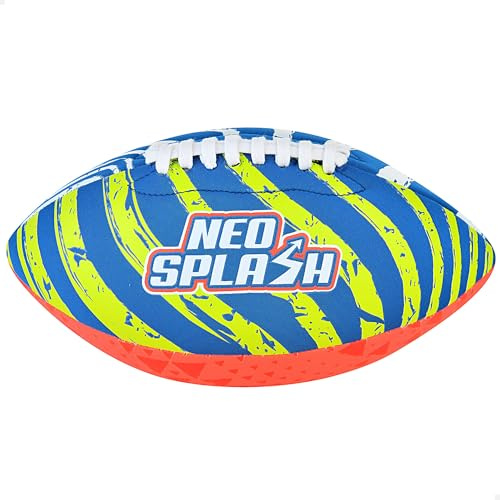 AKTIVE 54288 Rugbyboll i neopren, 26 cm, lätt, flytande, vattentät, djärva färger, halkfri design, optimal för strand och pool
