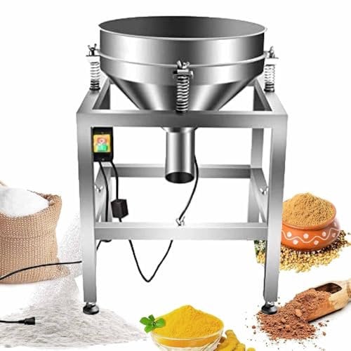 DDZJTPP Automatic Sieve Shaker Vibrating Machine,Electric Stainless Steel Flour Sifters Shaker Machine,Flour Powder Vibrating Sieve Shaker with 40 Mesh & 100 Mesh,for Industrial Use,Baking Powder