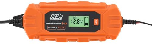 XL Perform Tools 553996 Chargeur de Batterie de Voitures Citadines et Berlines 6V/12V 4A, Chargeur de Batterie Intelligent Compact, Maintien de Charge