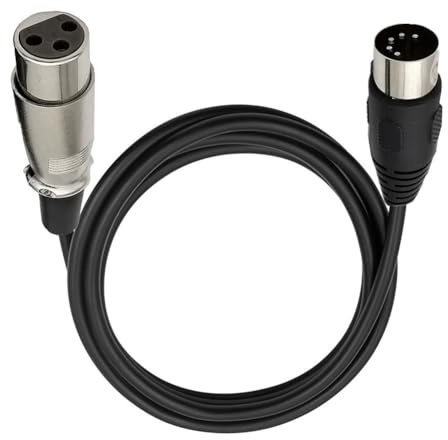 Qusedwey Cable de Audio DIN de 5 Pines A XLR de 3 Pines para Conectar Instrumentos Musicales o Cables con Midi o XLR DIN 5P Macho A XLR Hembra