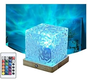 SiumPklay Ocean Lamp Luminorthe Cube Lamp Northern Lights Projector 16 Colors & 30 Modes Wave Night Light for Kids,Cube Northern Projector Lamp for Party/Gaming Room/Bedroom