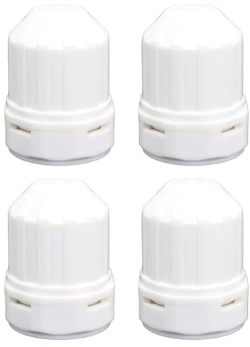 Wasserverteiler-Regulierkappe M30 x 1,5 für Fußbodenheizungskrümmer und Heizkörperthermostate, 37 x 34 mm, Weiß, 4 Stück