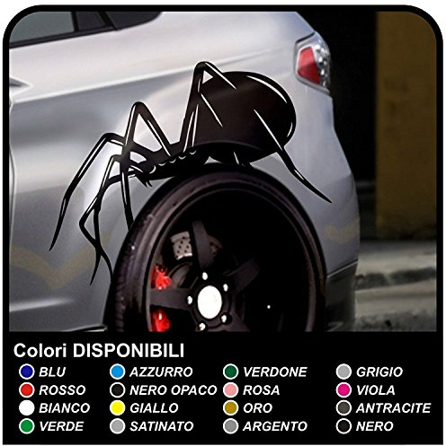 KLEBENDE Seite 80 cm Spinne Spider Auto Aufkleber Custom Auto Dekoration Tattoo Spinne Tattoo TRIBAL Grafik Dub s19 JDM Autoaufkleber (Silber)