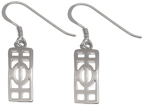 Alexander Castle Charles Rennie Mackintosh Ohrringe aus 925er Sterlingsilber für Damen, Teenager, Mädchen – Tropfenohrringe mit Schmuck-Geschenkbox – 17 mm x 6 mm, Sterling Silber, Kein Stein