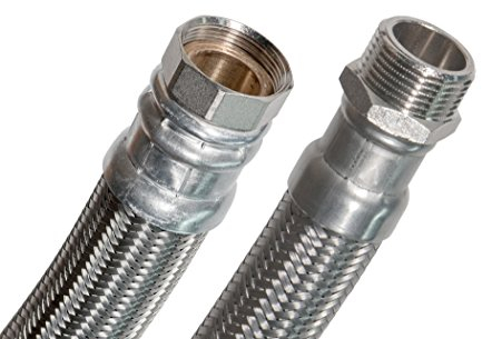 SFX® Flexschlauch 70cm DN25-1 Zoll ÜM x 1 Zoll AG flexibler Edelstahl Umflechtung Panzerschlauch 700mm