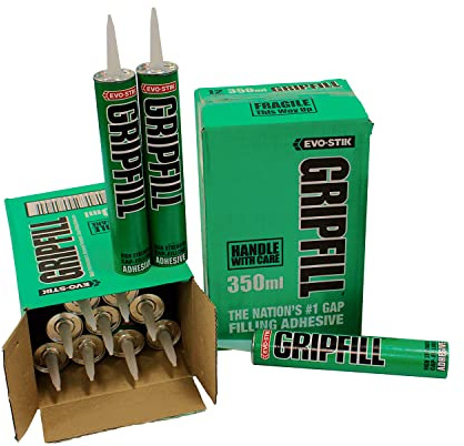 EVO-STIK GRIPFILL Gap Filling Adhesive, Bonds almost any surface, Colour: Buff, 12x 350ml