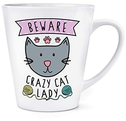 Beware Crazy Cat Lady 12oz Latte Mug Cup