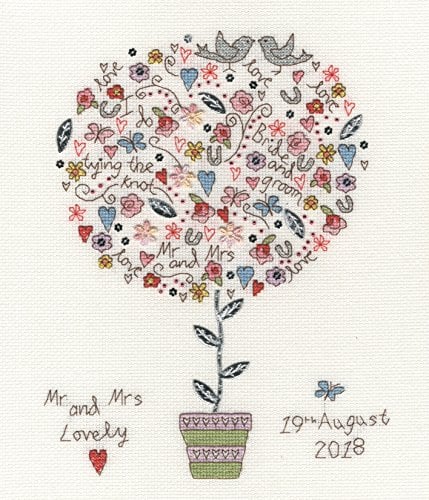 Bothy Threads Kreuzstich-Set Liebe Vows, 24x28cm, XKA16, Zählmuster