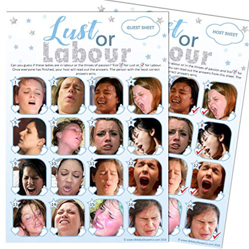 UK Baby Shower Co Ltd, Labour or Lust Baby Shower Party Game (Blue)