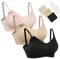 HOFISH – Lot de 3 soutiens-gorge d'allaitement sans couture S-XXL avec rallonges de soutien-gorge et clips supplémentaires, Lot de 03 pièces, rose, noir, beige., XX-Large