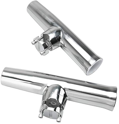 FreeTec Edelstahl Bootsrutenhalter Angelrutenhalter mit Klemmhalterung für Rails 21mm bis 25mm