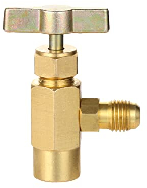 R1234YF rubinetto per lattine, da 1/2 '' Acme a 1/4 '' SAE valvola dispenser AC refrigerante apribottiglie, adatto per tubo di ricarica refrigerante R12 R22