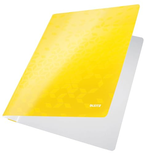 Leitz A4 Laminated Card Report Files, 250 Sheet Capacity, Yellow, WOW Range, 30010016