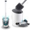 Domi-patrol Toilet Brush with Holder Wall Mounted, Upgraded Modern Toilet Bowl Brush and Holder, Bathroom Toilet Brush Set Silicone Bristle Brush with Diatomite Mat & Tweezers