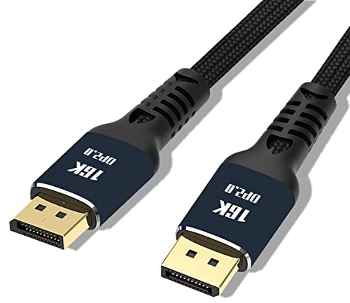 Angusplay 16K DisplayPort 2.0 Kabel 3m 2m 1m 1.5m, 16K@60Hz(15360x8640) 10K@60Hz 8K@60Hz 4K@144Hz / 165Hz 80Gbps DP zu DP 2.0 Kabel, Kompatibel FreeSync/G-Sync, für Gaming Monitor PC Grafikkarte 1.5m