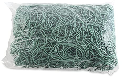 OFFICE PRODUCTS Gummibander Durchmesser: 50mm Farbe: Grün/Gewicht: 1000g - 1 kg/Haushaltsgummi Gummiringe Gummi/Kautschuk 60% / Gummis für Zuhause Büro Schule