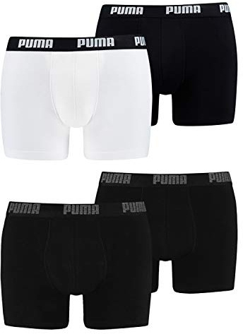 PUMA Herren Boxershorts Unterhosen 100004386 4er Pack, Wäschegröße:L, Artikel:-230 Black/Black + 301 White/Black