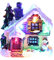 Weihnachtshäuser mit Beleuchtung, LED Weihnachtsdorf beleuchtet Weihnachtslaterne Batteriebetrieben Harz Weihnachtshaus Weihnachtsdeko Mikrolandschaft Weihnachtsdeko-10cmx10cmx5.5cm