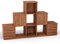 ben+camilla.com Square Massivholz Pyramiden-Regal | Regalwürfel-Set London | 182,8 x 117,6 x 32 cm in Erle | mit Türen und Schubladen