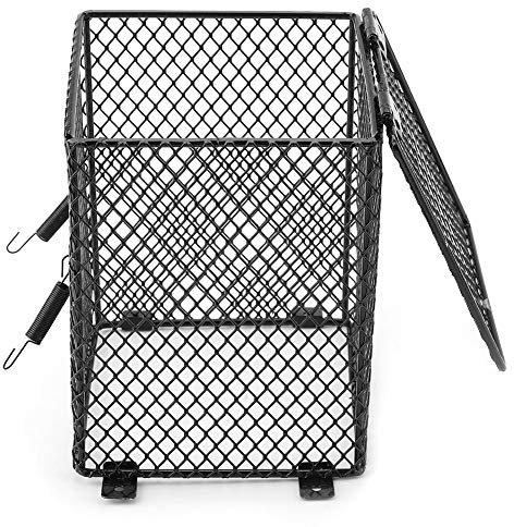 Tomantery Heat Bulb Lampshade, Amphibians Anti hot Cage Heating Bulb Guard Anti Scald with Anti hot Bracket for Ceramic Light Bulb for Reptile Lamps for Lizard(Square)