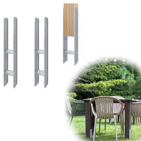 YUENFONG 2 x H-Pfostenträger/H-anker Ausführung Stahl, Gabelweite 121mm, 600 mm Länge, Stahlträger Materialstärke 5mm, Zaunpfosten für Gartenzäunen (2 Stück 121mm)