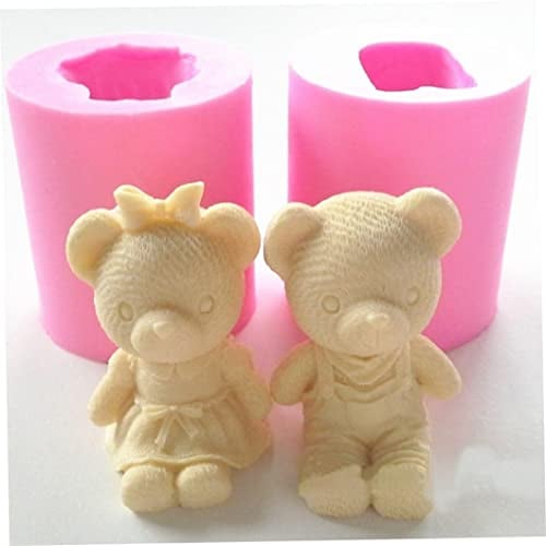 Teddy Bear Mould,3D Teddy Bear Shape Silicone Candle Soap Making Mold Cake Decorating Fondant Chocolate Candy Baking Mould for Wedding Baby Shower Birthday Gift Party Decoration